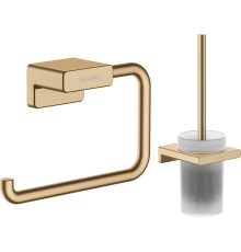 Набор Hansgrohe AddStoris Держатель туалетной бумаги 41771140 + Ершик 41752140 шлифованная бронза