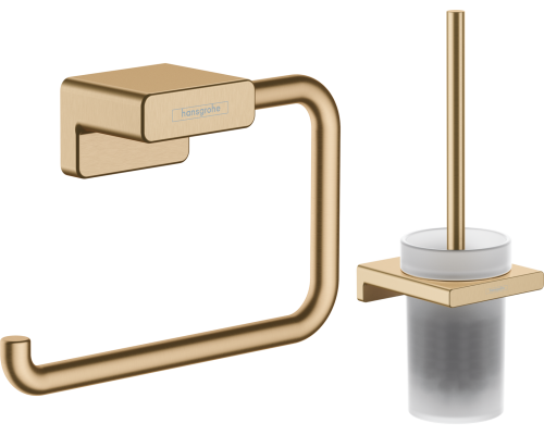 Набор Hansgrohe AddStoris Держатель туалетной бумаги 41771140 + Ершик 41752140 шлифованная бронза