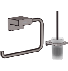 Набор Hansgrohe AddStoris Держатель туалетной бумаги 41771340 + Ершик 41752340 шлифованный черный хром