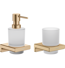 Набор Дозатор Hansgrohe AddStoris 41745140 шлифованная бронза + Стакан 41749140 шлифованная бронза