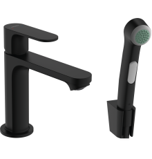Смеситель для раковины Hansgrohe Rebris S 72215670 с гигиеническим душем, черный матовый