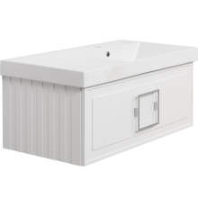 Тумба с раковиной La Fenice Cubo 90 R, белая, ручка хром