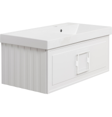Тумба с раковиной La Fenice Cubo 90 R, белая, ручка белая