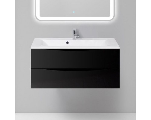 Тумба с раковиной BelBagno Marino 100 nero lucido