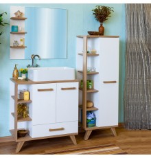 Мебель для ванной комнаты Sanflor Ингрид 80, белый матовый, швейцарский вяз