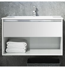 Тумба с раковиной Sanvit Контур 80 белая глянцевая