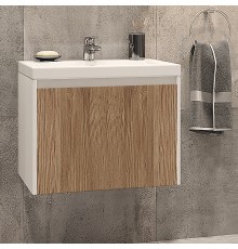 Тумба с раковиной Velvex Klaufs 60.1Y белая, шатанэ, подвесная