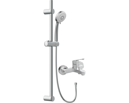 Смеситель для ванны с душем MEGA Delta MG-SRN100 + Душевой гарнитур Cersanit Vibe 63067 хром