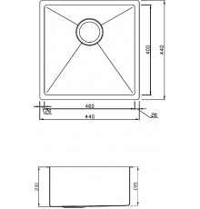 Мойка кухонная Seaman Eco Marino SME-440 gun light