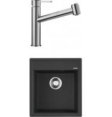 Комплект Мойка Omoikiri Daisen 46-BL черная + Смеситель Blanco Ambis-S 523119