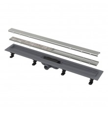 Водоотводящий желоб AlcaPlast с порогами для перфорированной решетки или решетки под кладку плитки APZ19 850 мм (APZ19-850)