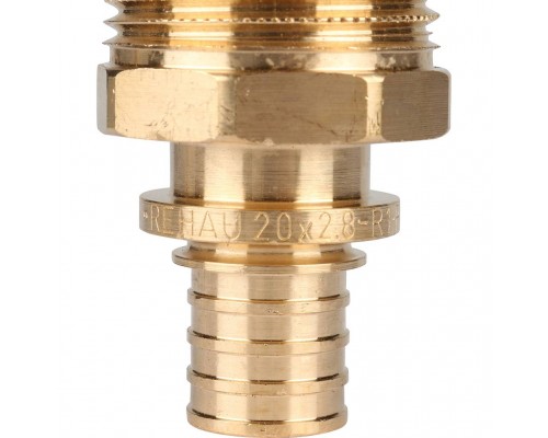 Переходник REHAU RAUTITAN с наружной резьбой 20-R 1 RX+ для труб из сшитого полиэтилена (14563161001)