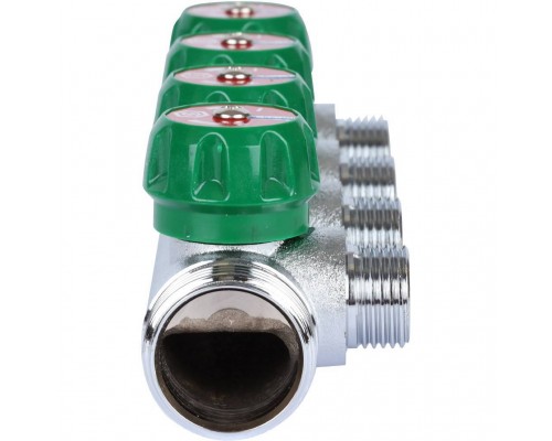 Коллектор регулирующий STOUT 1, 4 отвода 1/2  плоское уплотнение (SMB-6849-011204)