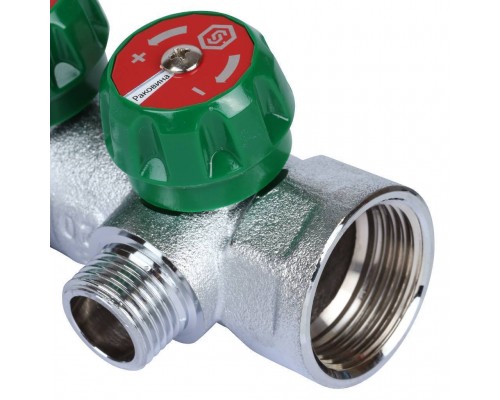 Коллектор регулирующий STOUT 1, 4 отвода 1/2  плоское уплотнение (SMB-6849-011204)