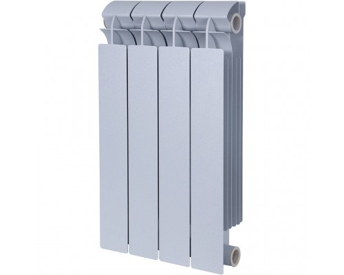 Радиатор биметаллический Global STYLE PLUS 500 4 секции боковое подключение (цвет cod.08 grigio argento opaco metallizzato 2676 (серый)) 155268 (155268)