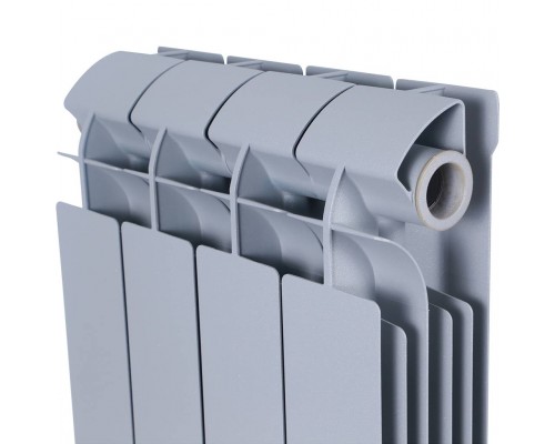 Радиатор биметаллический Global STYLE PLUS 500 4 секции боковое подключение (цвет cod.08 grigio argento opaco metallizzato 2676 (серый)) 155268 (155268)