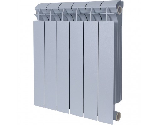 Радиатор биметаллический Global STYLE PLUS 500 6 секций боковое подключение (цвет cod.08 grigio argento opaco metallizzato 2676 (серый)) 155269 (155269)