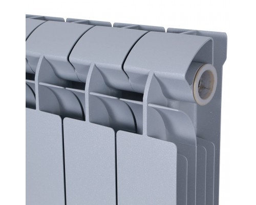 Радиатор биметаллический Global STYLE PLUS 500 6 секций боковое подключение (цвет cod.08 grigio argento opaco metallizzato 2676 (серый)) 155269 (155269)