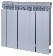 Радиатор биметаллический Global STYLE PLUS 500 8 секций боковое подключение (цвет cod.08 grigio argento opaco metallizzato 2676 (серый)) 155270 (155270)
