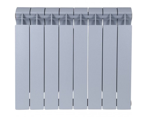 Радиатор биметаллический Global STYLE PLUS 500 8 секций боковое подключение (цвет cod.08 grigio argento opaco metallizzato 2676 (серый)) 155270 (155270)