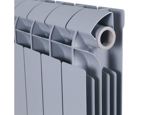 Радиатор биметаллический Global STYLE PLUS 500 8 секций боковое подключение (цвет cod.08 grigio argento opaco metallizzato 2676 (серый)) 155270 (155270)
