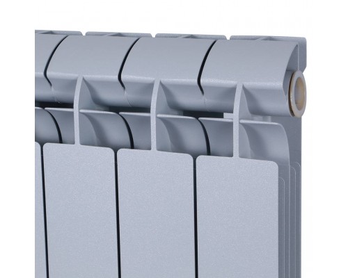 Радиатор биметаллический Global STYLE PLUS 500 8 секций боковое подключение (цвет cod.08 grigio argento opaco metallizzato 2676 (серый)) 155270 (155270)
