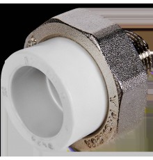 Муфта комбинированная Pro Aqua d=25-1/2 PP-R разъемная (американка) НР Белая (PA21012)