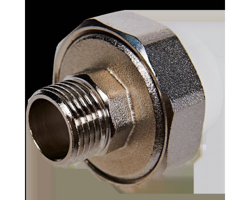 Муфта комбинированная Pro Aqua d=25-1/2 PP-R разъемная (американка) НР Белая (PA21012)