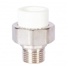Муфта комбинированная Pro Aqua d=20-1/2 PP-R разъемная (американка) УСИЛЕННАЯ НР Белая (PA21008S)