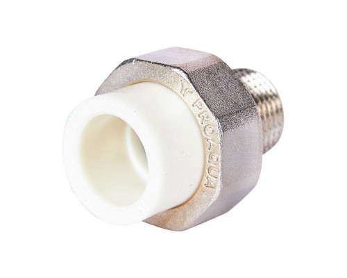 Муфта комбинированная Pro Aqua d=20-1/2 PP-R разъемная (американка) УСИЛЕННАЯ НР Белая (PA21008S) Муфта комбинированная Pro Aqua d=20-1/2 PP-R разъемная (американка) УСИЛЕННАЯ НР Белая (PA21008S)