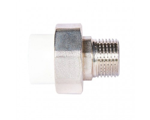 Муфта комбинированная Pro Aqua d=20-1/2 PP-R разъемная (американка) УСИЛЕННАЯ НР Белая (PA21008S) Муфта комбинированная Pro Aqua d=20-1/2 PP-R разъемная (американка) УСИЛЕННАЯ НР Белая (PA21008S)