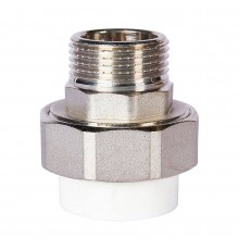 Муфта комбинированная Pro Aqua d=32-1 PP-R разъемная (американка) УСИЛЕННАЯ НР Белая (PA21018S)