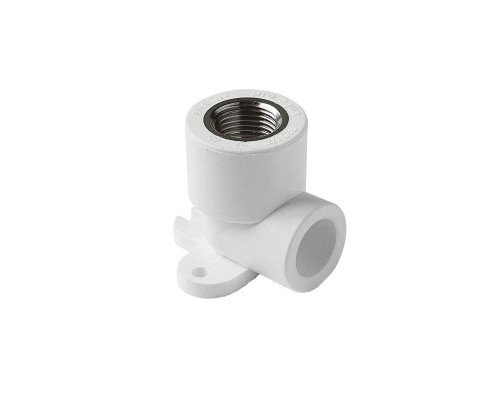 Угольник Pro Aqua d=25-1/2 PP-R с креплением комбинированный ВР Белый (PA28012P)