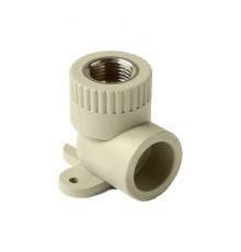 Угольник Pro Aqua d=20-1/2 PP-R с креплением комбинированный ВР Серый (PA28008PG)