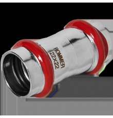 Муфта ROMMER равнопроходная, 22, из нержавеющей стали прессовой (RSS-0017-000022)