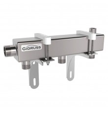 Распределительный коллектор GIDRUSS DMSS-25-20x3 (нерж., магистральное подкл. G 1, 3 контура G, воздухоотвод. Rp ) (1G 00323 17)