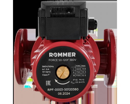 Насос циркуляционный фланцевый трехскоростной ROMMER 50-120F 380V RPF-0003-50120380 (RPF-0003-50120380) Насос циркуляционный фланцевый трехскоростной ROMMER 50-120F 380V RPF-0003-50120380 (RPF-0003-50120380)