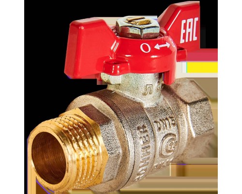 Кран шаровой ROMMER ВР/НР, ручка бабочка 1/2 (RBV-0004-2210215) Кран шаровой ROMMER ВР/НР, ручка бабочка 1/2 (RBV-0004-2210215)