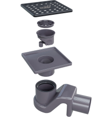 Душевой трап RGW Shower Drain SDR-14, 11х11 см, черный