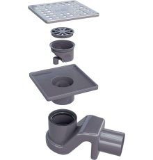 Душевой трап RGW Shower Drain SDR-14, 11х11 см, хром