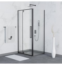 Душевой уголок RGW Stilvoll SV-03B+80 см (119-122)x80x200 профиль черный матовый, стекло прозрачное