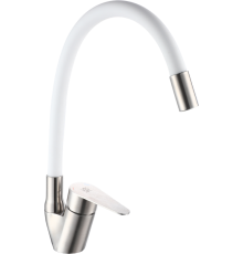 Смеситель для кухни РМС Sus126w 016F хром, белый, с гибким изливом
