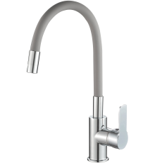 Смеситель для кухни Rush Siple SI7335-60Grey серый, с гибким изливом