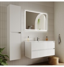 Мебель для ванной комнаты Sancos Cento 100 см белый глянец