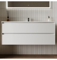Тумба с раковиной Sancos Cento 120 см белый глянец