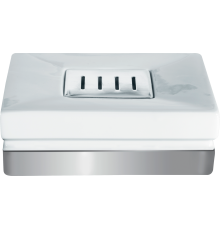 Мыльница Spirella Roma White 1017970 белая, серебряная
