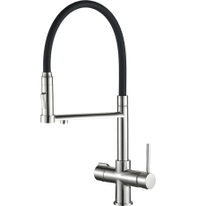 Смеситель для кухни Steel Hammer SH 2003 SATIN сатин, с гибким изливом
