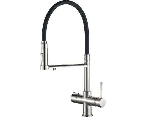 Смеситель для кухни Steel Hammer SH 2003 SATIN сатин, с гибким изливом