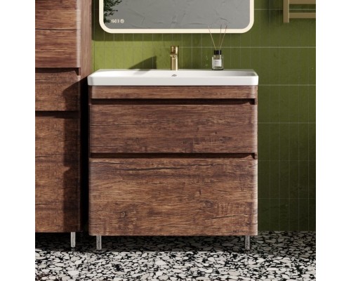 Тумба с раковиной Style Line Атлантика 80 Люкс Plus, напольная, старое дерево