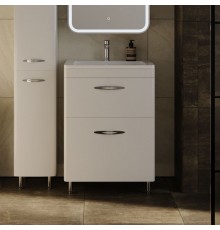 Тумба с раковиной Style Line Каре 60 напольная, Люкс Plus, белая